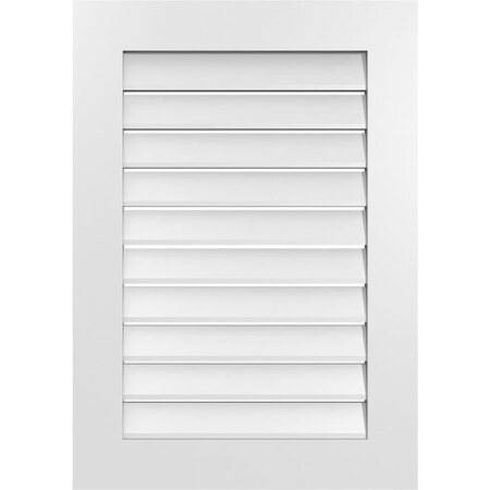 Ekena Millwork Vertical Surface Mount PVC Gable Vent: Functional, w/ 3-1/2"W x 1"P Standard Frame, 24"W x 34"H GVPVE24X3401SF